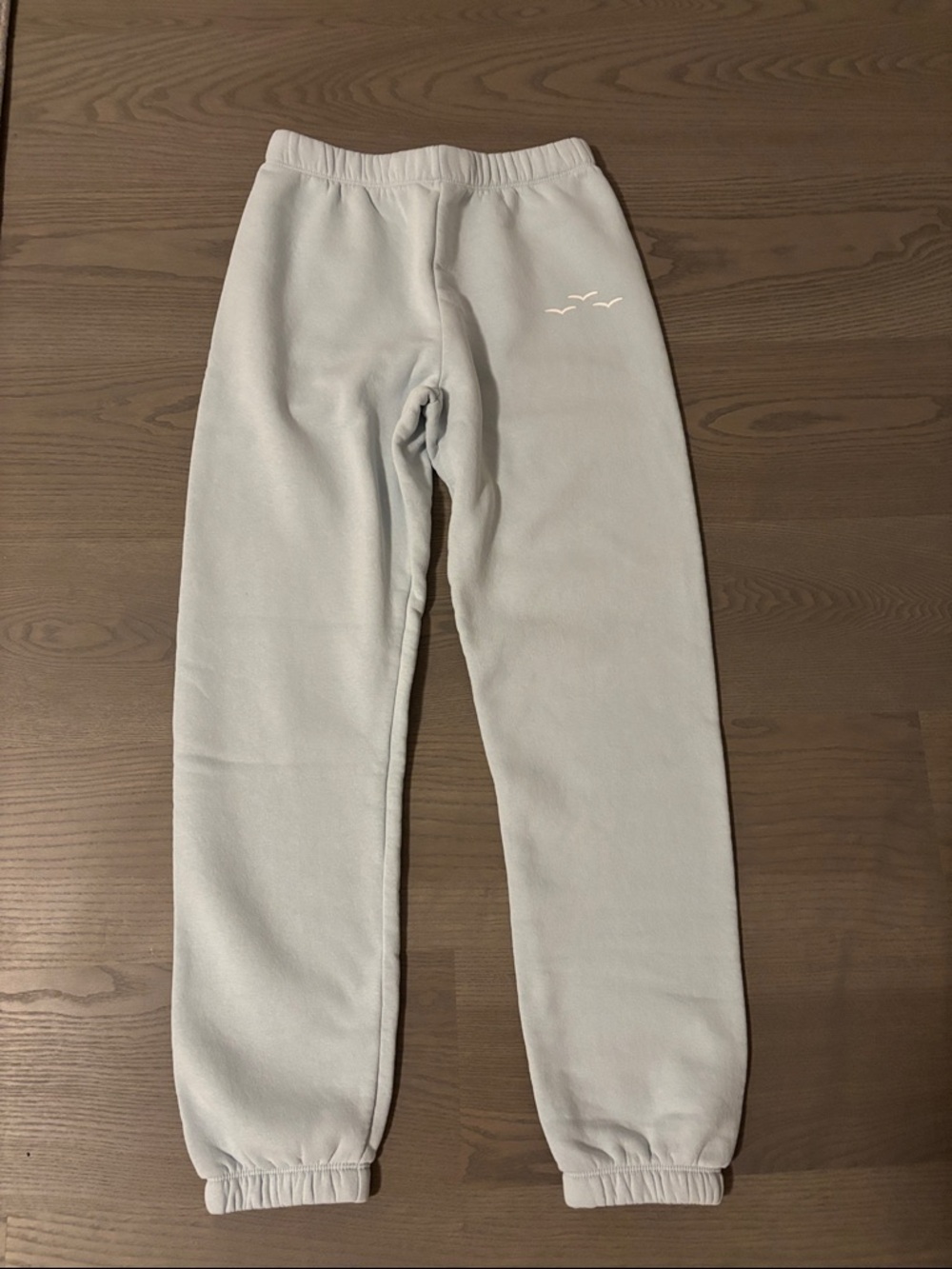 Kids Cozy Fleece Joggers in Light Blue - Elastic Waist & Cuffs like new